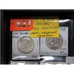 2 USA Kennedy Half Dollars