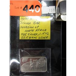 .925 Silver art bar - Invasion of North Africa