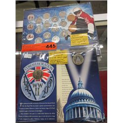 2 Coin sets on presentation cards