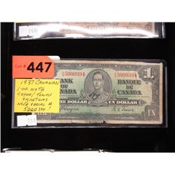 1937 Canadian $1 bank note