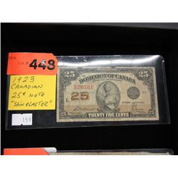 1923 Canadian 25¢ bank note -"Shinplaster"