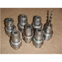 Lot of (7) Schunk Holders, (5) 10 mm (2) 8 mm