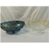 Image 1 : LOT 2 VINTAGE FOOTED BOWL, CARNIVAL GLASS & CLEAR