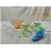 Image 2 : LOT 6 ASSORTED VINTAGE GLASS PITCHER, CANDLE HOLDE