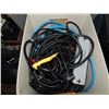 Image 1 : BOX LOT ELECTRIC CABLES, POWER STRIPS, CORDS