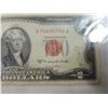 Image 2 : OLD 2 RED SEAL DOLLAR NOTE BILL
