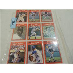 LOT 9 1990 DONRUSS BASEBALL CARDS: MCGURIE, RYAN,R