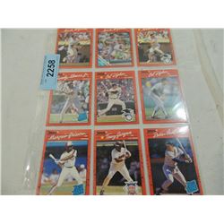 LOT 9 1990 DONRUSS BASEBALL CARDS:GRISSOM, VENTURA