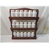 Image 2 : VINTAGE MILK GLASS SPICE JARS & RACK