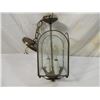 Image 2 : ETCHED GLASS HANGING LIGHT FIXTURE