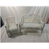 Image 1 : LOT 2 WICKER DOLL CHAIR & LOVE SEAT