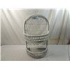 Image 1 : VINTAGE WHITE WICKER WALL SHELF BASKET