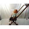 Image 2 : 2 VINTAGE DOLLS WITH TWIN WOODEN STROLLER