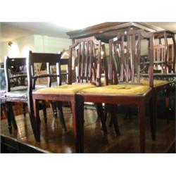 Set of four late Victorian good quality Shoolbred mahogany dining chairs…