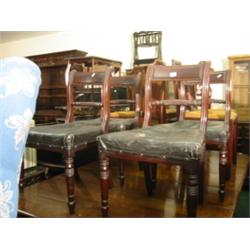 Set of four William IV mahogany roped back dining chairs in need of some restoration…