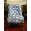 Image 1 : Small Victorian walnut button backed nursing chair…