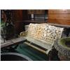 Image 1 : Stamped and dated Coalbrookdale garden bench with lily and flower pattern, circa 1860…
