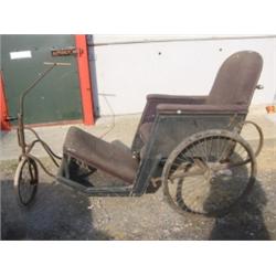 Late 19c three wheeled upholstered invalid's chair made by Carters of London…