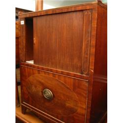 Regency mahogany commode on splay feet with tambour front…