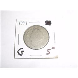 1897 LIBERTY "V" NICKEL RED BOOK VALUE $5.00+ *NICE EARLY GOOD GRADE NICKEL*!! LIBERTY NICKEL CAME O