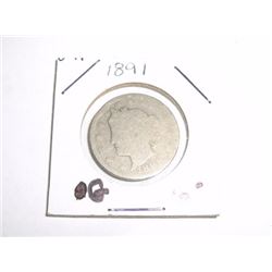 1891 LIBERTY "V" NICKEL RED BOOK VALUE $10.00+ *NICE EARLY GOOD GRADE NICKEL*!! LIBERTY NICKEL CAME