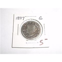 1897 LIBERTY "V" NICKEL RED BOOK VALUE $5.00+ *NICE EARLY GOOD GRADE NICKEL*!! LIBERTY NICKEL CAME O