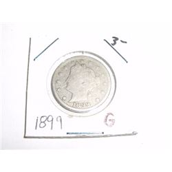 1899 LIBERTY "V" NICKEL RED BOOK VALUE $3.00+ *NICE EARLY VERY GOOD GRADE NICKEL*!! LIBERTY NICKEL C