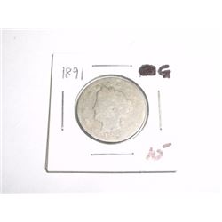 1891 LIBERTY "V" NICKEL RED BOOK VALUE $10.00+ *NICE EARLY GOOD GRADE NICKEL*!! LIBERTY NICKEL CAME