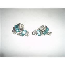 Blue & Silver Rhinestone Earrings