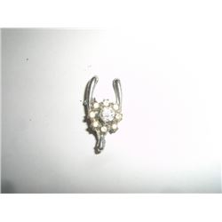 Vintage Wishbone Rhinestone Pin
