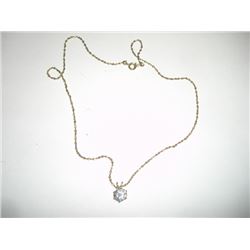 Rhinestone Gold Colored Chain Necklace