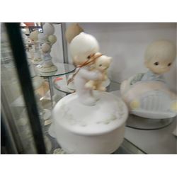COLLECTABLE PRECIOUS MOMENTS PORCELEIN FIGURINE CONTAINER