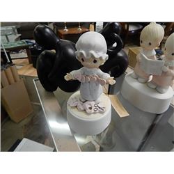 COLLECTABLE PRECIOUS MOMENTS PORCELEIN FIGURINE - MUSIC BOX