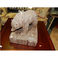 WOOD BEAR CARVING - "THE CHAINSAW MAN" - PLAQUE
