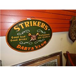 STRIKERS DARTS CLUB WALL SIGN