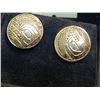 Image 1 : EARINGS - SIGNED STERLING SILVER EARINGS - NATIVE DESIGN - ½" DIAMETER - STAMPED 925