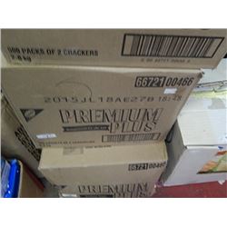 CASE OF PREMIUM PLUS CRACKERS - 500 PKS OF 2 CRACKER - DATED