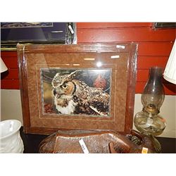 FRAMED LIMITED EDTION PRINT -FOCUS - GREAT HORNED OWL - CARL BRENDERS - GALLERY ESTIMATE - $875
