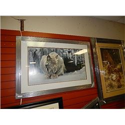 FRAMED PRINT - DOZING LYNX - ROBERT BATEMAN - GALLERY ESTIMATE - $625