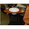 Image 2 : VINTAGE TREADLE SEWING BASE WITH SINK