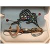 Image 1 : LOT - 4 RINGS AND SWORD FISH WITH GEMS (couple missing)