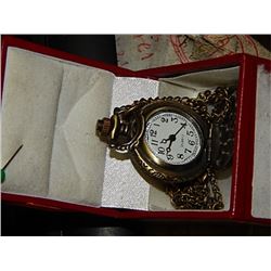 BRONZE POCKET WATCH - BUTTERFLY DESIGN