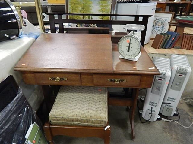Vintage Oak Tilt Top Desk
