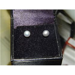 EARINGS - BRAND NEW GREY FRESH WATER PEARLS EARINGS SET IN STERLING SILVER POSTS