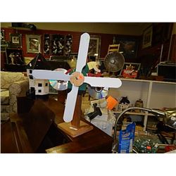 UNIQUE HAND CRAFTED GARDEN WINDMILL - MAN PEDDLING BIKE