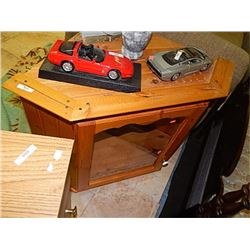 CORNER PINE GLASS DOOR CABINET