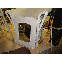 WICKER FRAMED MIRROR