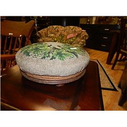 VINTAGE STOOL - ALL BEAD WORK ON THE TOP