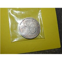 COIN - 60% SILVER - WWII NAZI GERMAN EAGLE AND SWASTIKA COIN