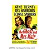 Image 1 : Ghost and Mrs. Muir (20th Century Fox, 1947). One Sheet (27" X 41").Gene Tierney and Rex Harrison fo